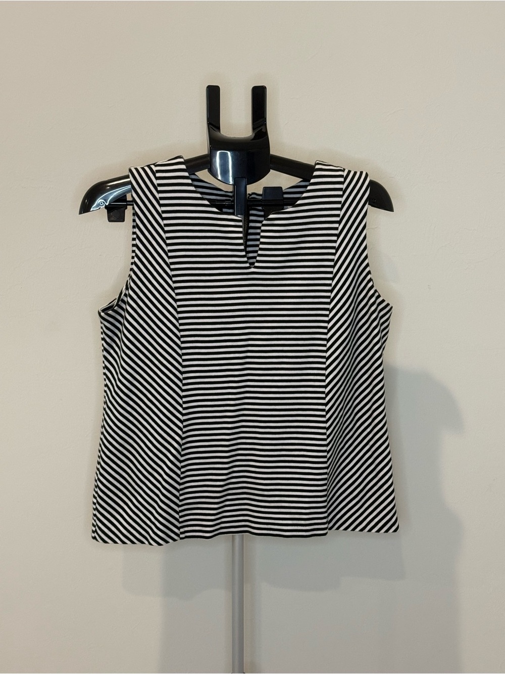 Talbots Black and White Striped Sleeveless Tank